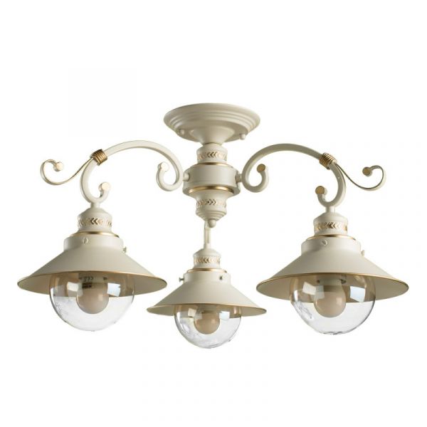 Потолочная люстра Arte Lamp Grazioso A4577PL-3WG, арматура белая / золото, плафоны стекло прозрачное, 61х61 см