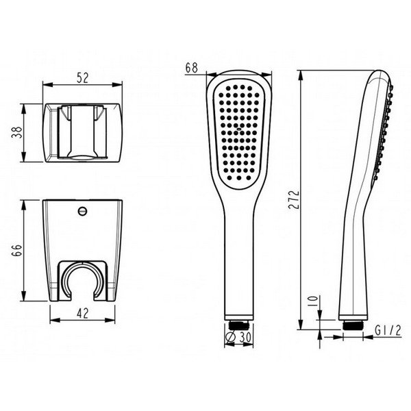 Смеситель Lemark Ursus LM7251BL для ванны с душем, цвет черный - фото 1