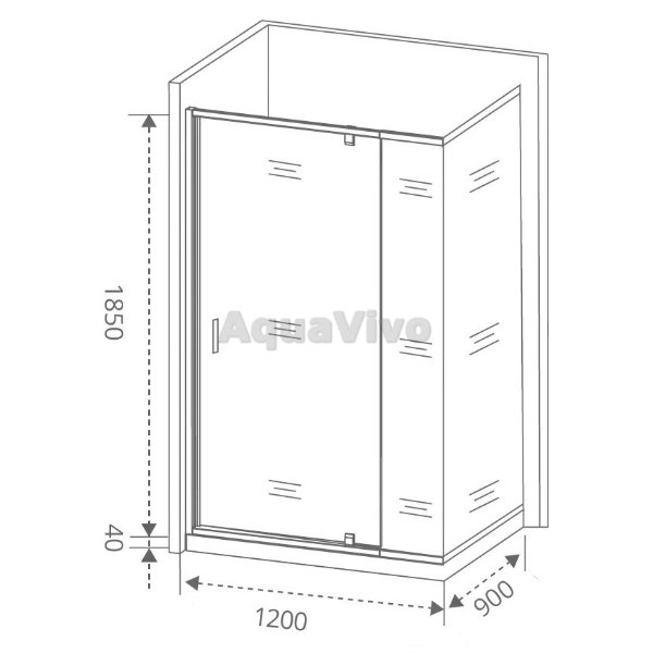 Душевой уголок Good Door Orion WTW-PD+SP-C-CH 120x90, стекло прозрачное, профиль хром