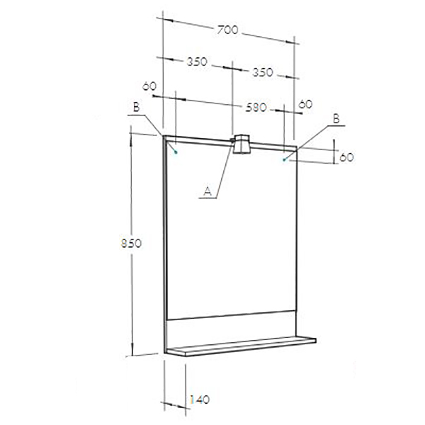 Зеркало Акватон Бекка Pro 70x85, с подсветкой, цвет дуб сомерсет