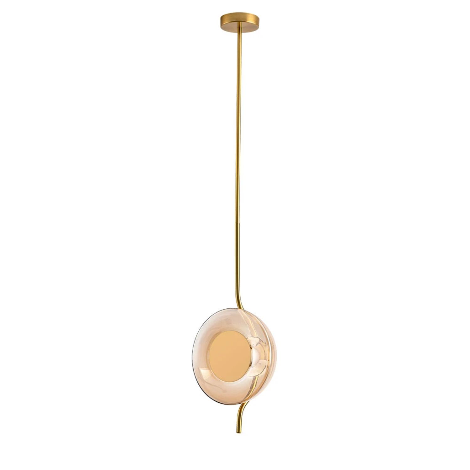 Подвесной светильник Arte Lamp Asti A2441SP-1PB, арматура латунь, плафон металл / стекло янтарное