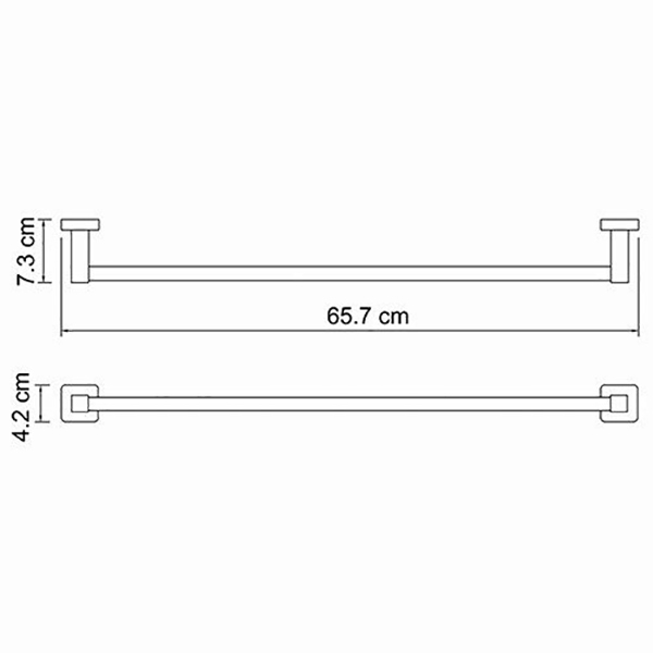 Полотенцедержатель WasserKRAFT Lippe K-6530, 66 см, цвет хром