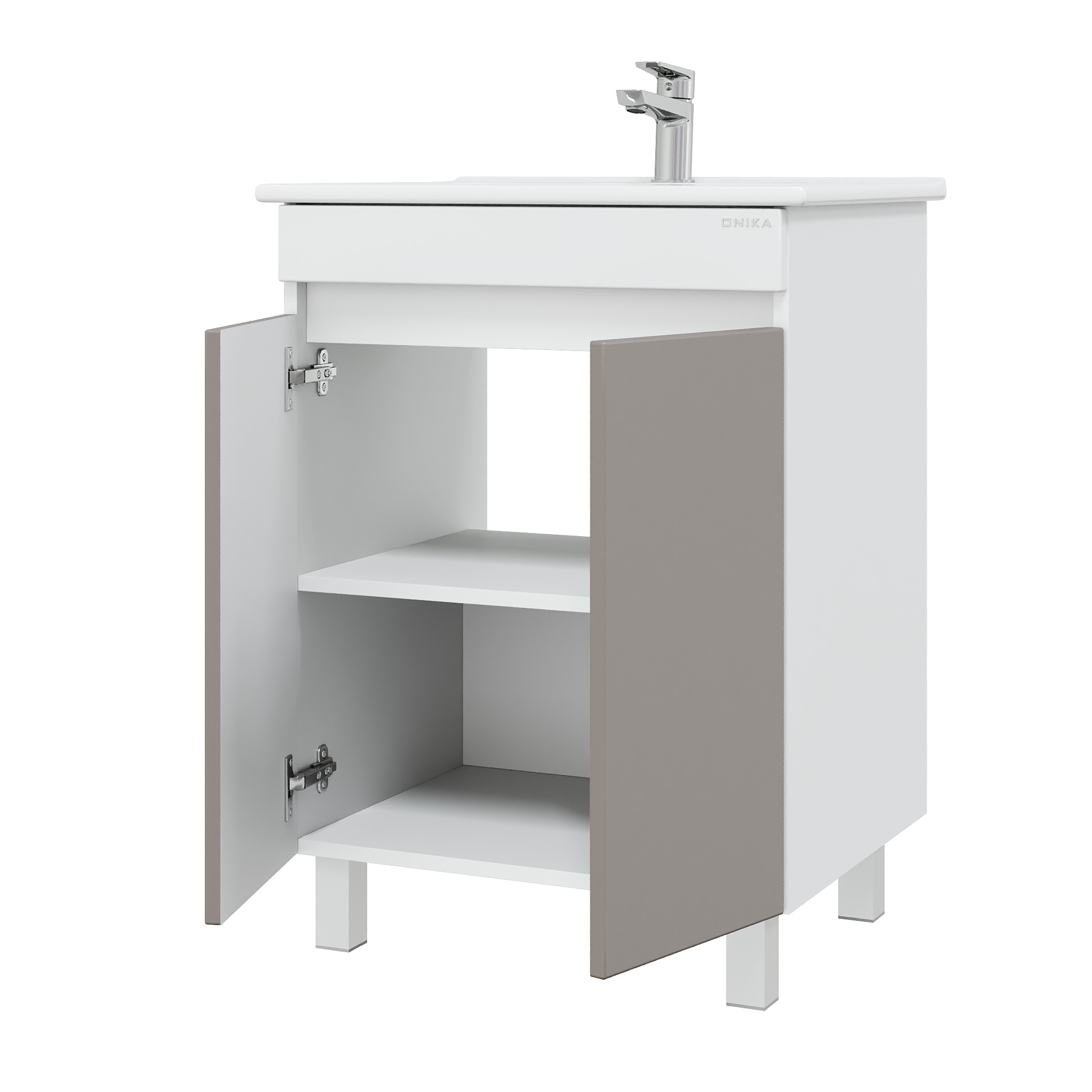Мебель для ванной Оника Марви 60, цвет белый / мокко