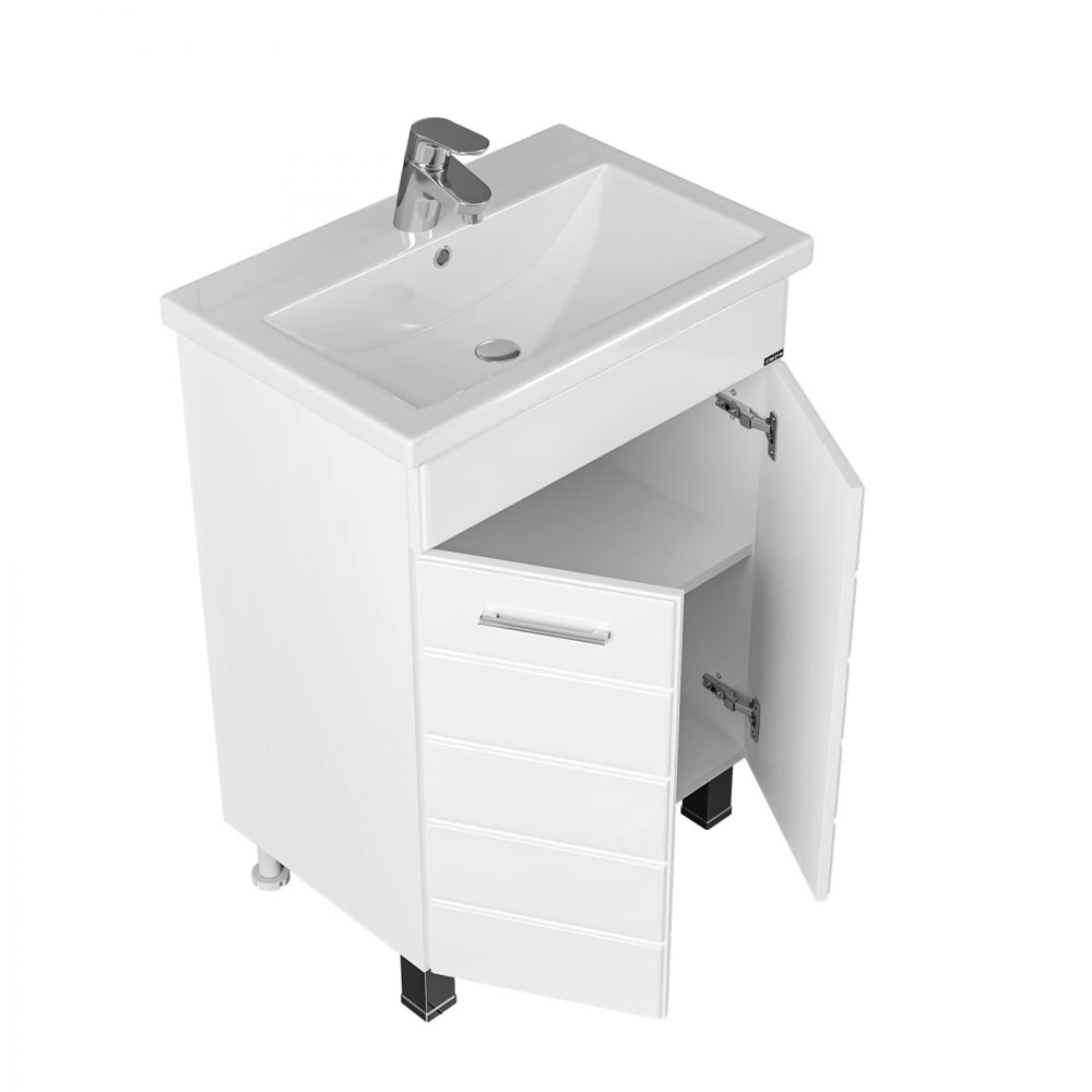 Тумба под раковину Санта Омега 60 напольная, с дверцами, цвет белый - фото 1
