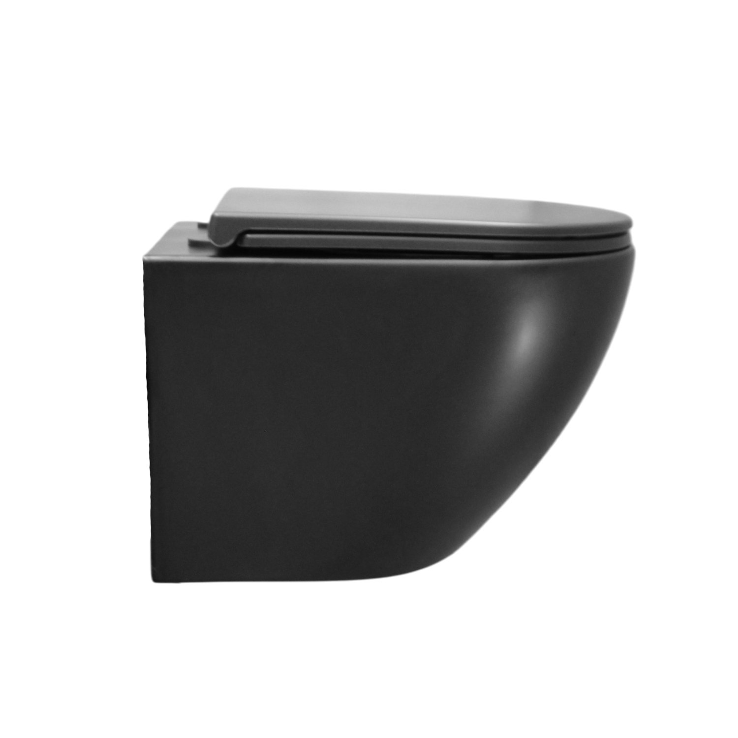 Унитаз Joki Stella Black JK1111019MB подвесной, безободковый, с сиденьем микролифт, цвет черный