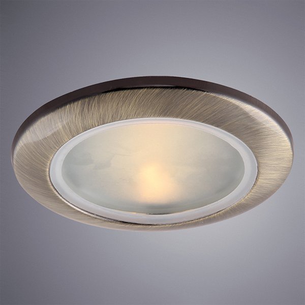 Точечный светильник Arte Lamp Aqua A2024PL-1AB, арматура бронза, плафон стекло белое, 9х9 см