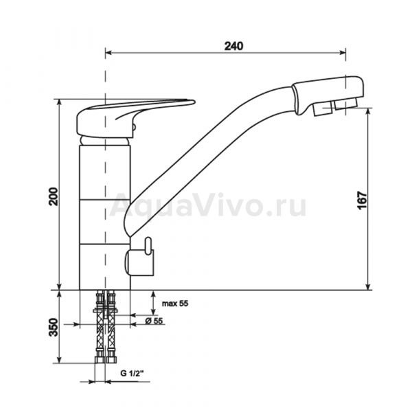 Смеситель Mixline ML-GS05-307 для кухни, с выходом для питьевого фильтра, цвет терракотовый - фото 1