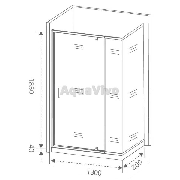 Душевой уголок Good Door Orion WTW-PD+SP-G-CH 130x80, стекло грейп, профиль хром - фото 1
