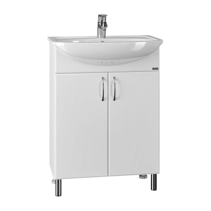 Тумба под раковину Санта Сити 60 напольная, с дверцами, цвет белый - фото 1