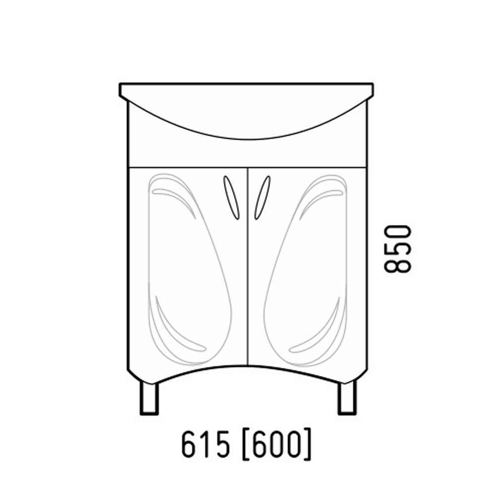 Тумба под раковину Corozo Кентис 60, цвет белый - фото 1