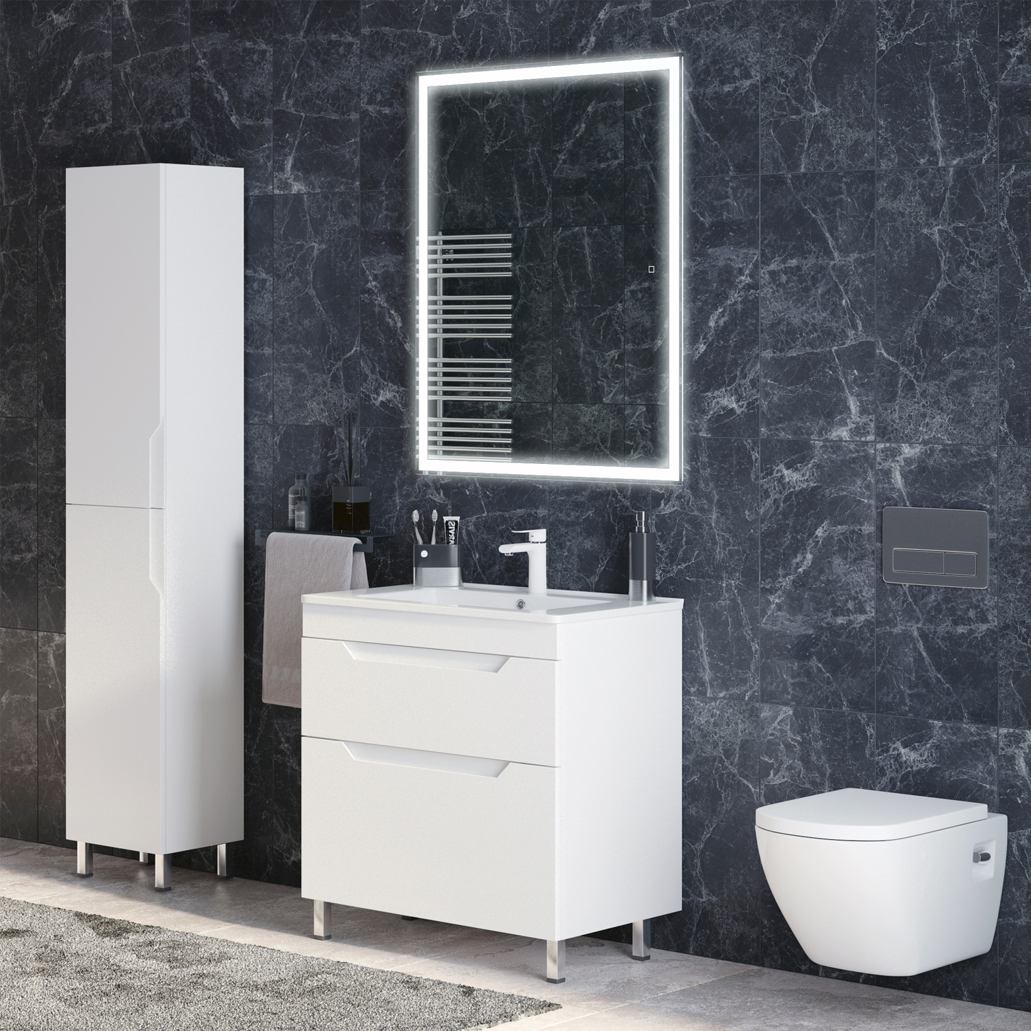 Мебель для ванной Corozo Юта 65, напольная, цвет белый