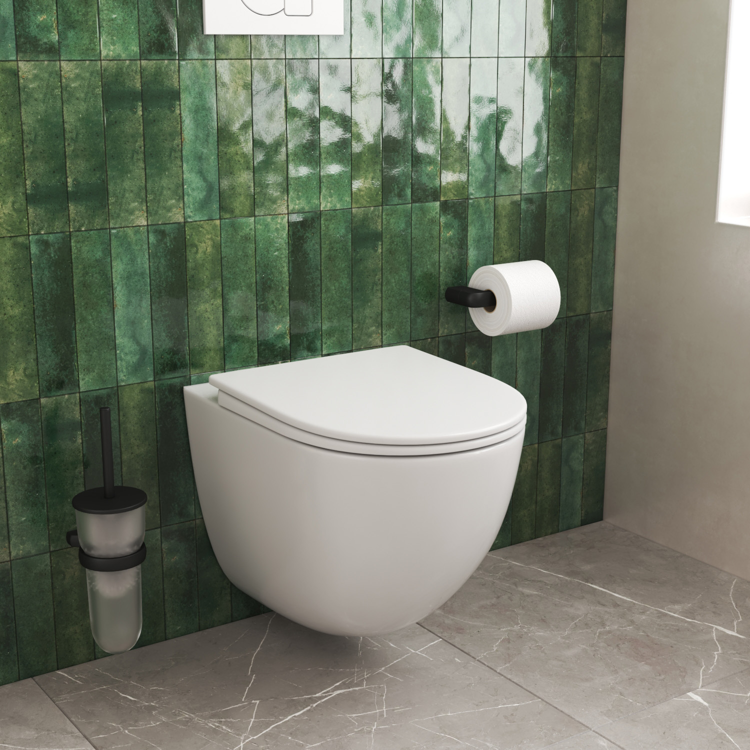 Унитаз Joki Stella XL T JK0011011 подвесной, безободковый, смыв Торнадо, с сиденьем микролифт, цвет белый - фото 1