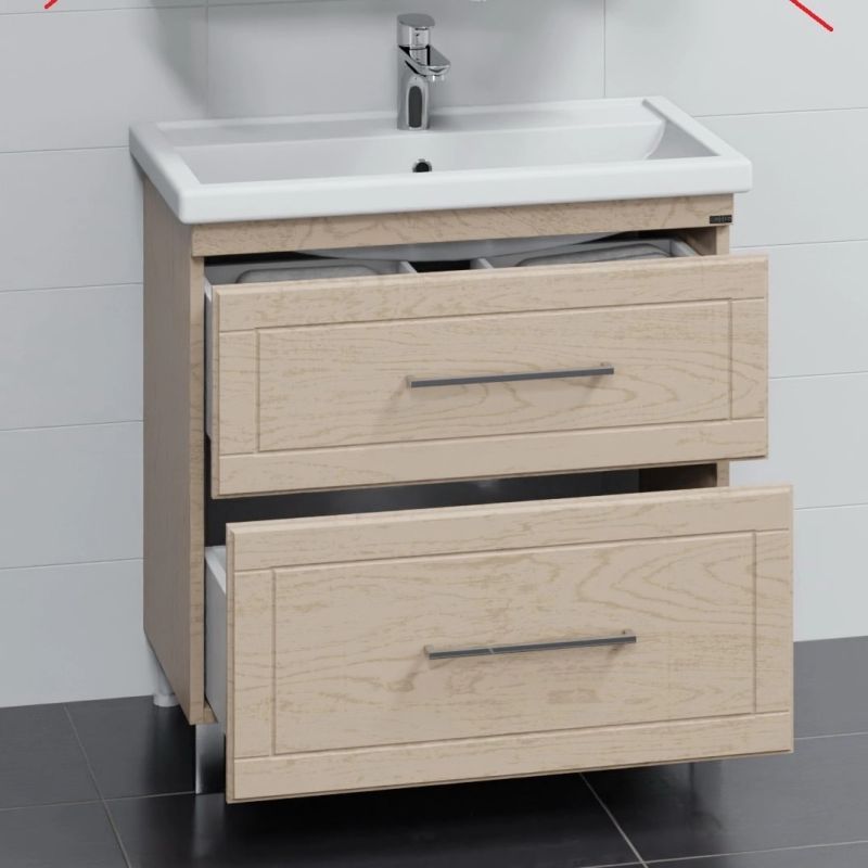 Тумба под раковину Санта Венера 80 напольная, цвет дуб бежевый - фото 1