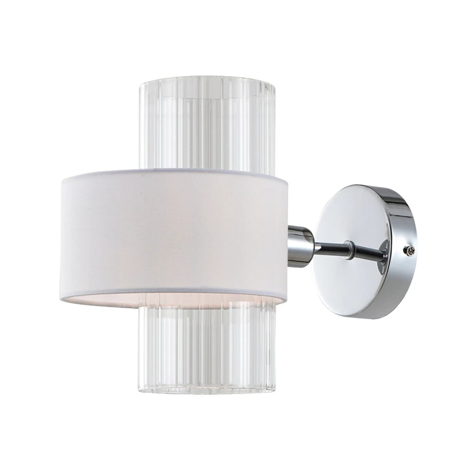 Бра Arte Lamp Fantasia A4076AP-1CC, арматура хром, плафон ткань / стекло белое