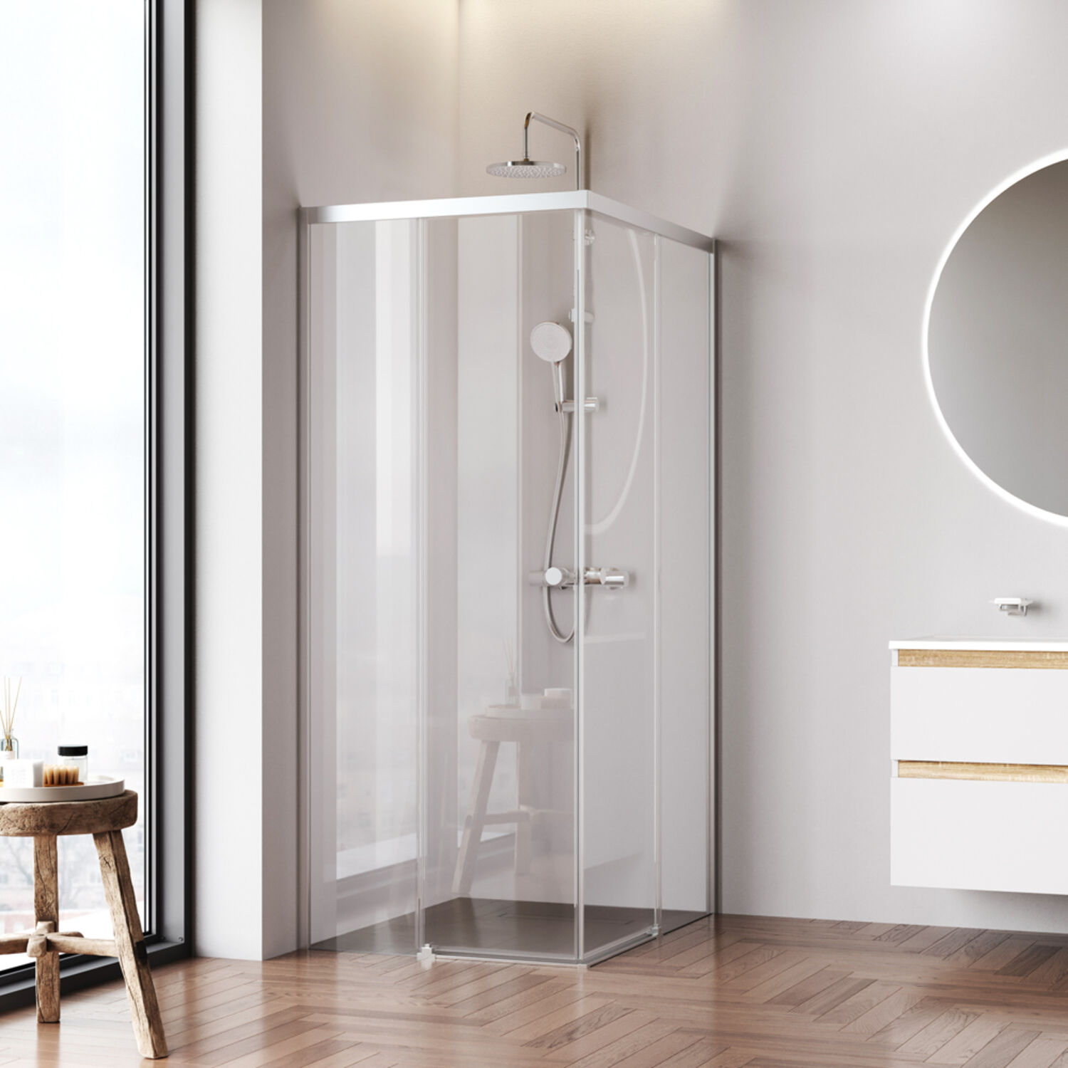 Душевой уголок AM.PM X-joy W94G-403-100280-MТ1К 100x80, стекло прозрачное, профиль хром матовый