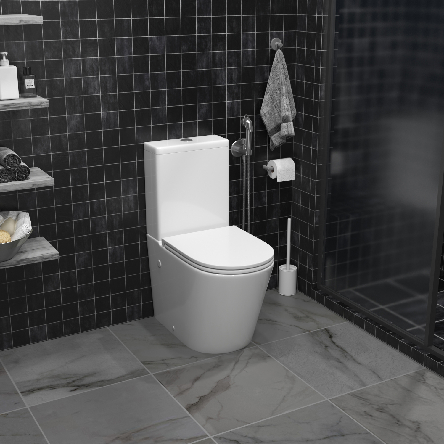 Унитаз Joki Herba T JK0822034 напольный, безободковый, смыв Торнадо, с сиденьем микролифт, цвет белый - фото 1