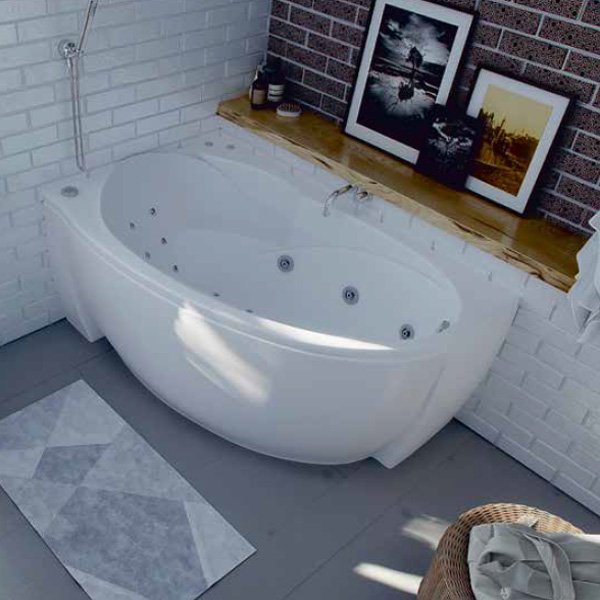 Акриловая ванна Акватек Бетта 170х97, левая, с гидромассажем, цвет белый - фото 1
