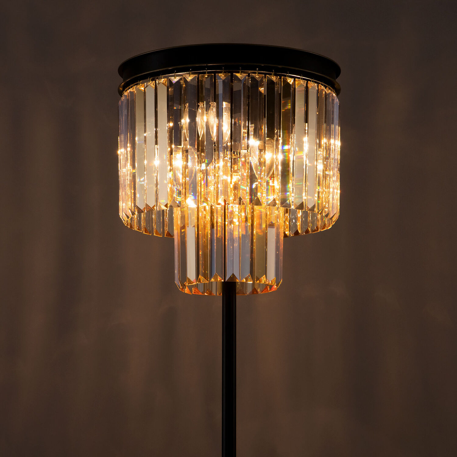 Торшер Citilux Мартин CL332962, арматура коричневая, плафоны хрусталь шампань - фото 1