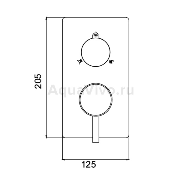 Смеситель RGW Shower Panels SP-43-01 для ванны и душа, встраиваемый, цвет хром - фото 1