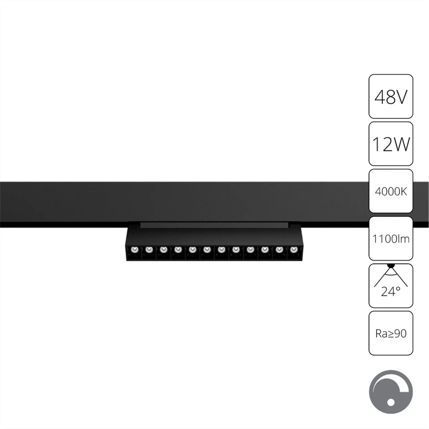 Магнитный трековый светильник Arte Lamp Linea A4686PL-1BK, арматура черная   