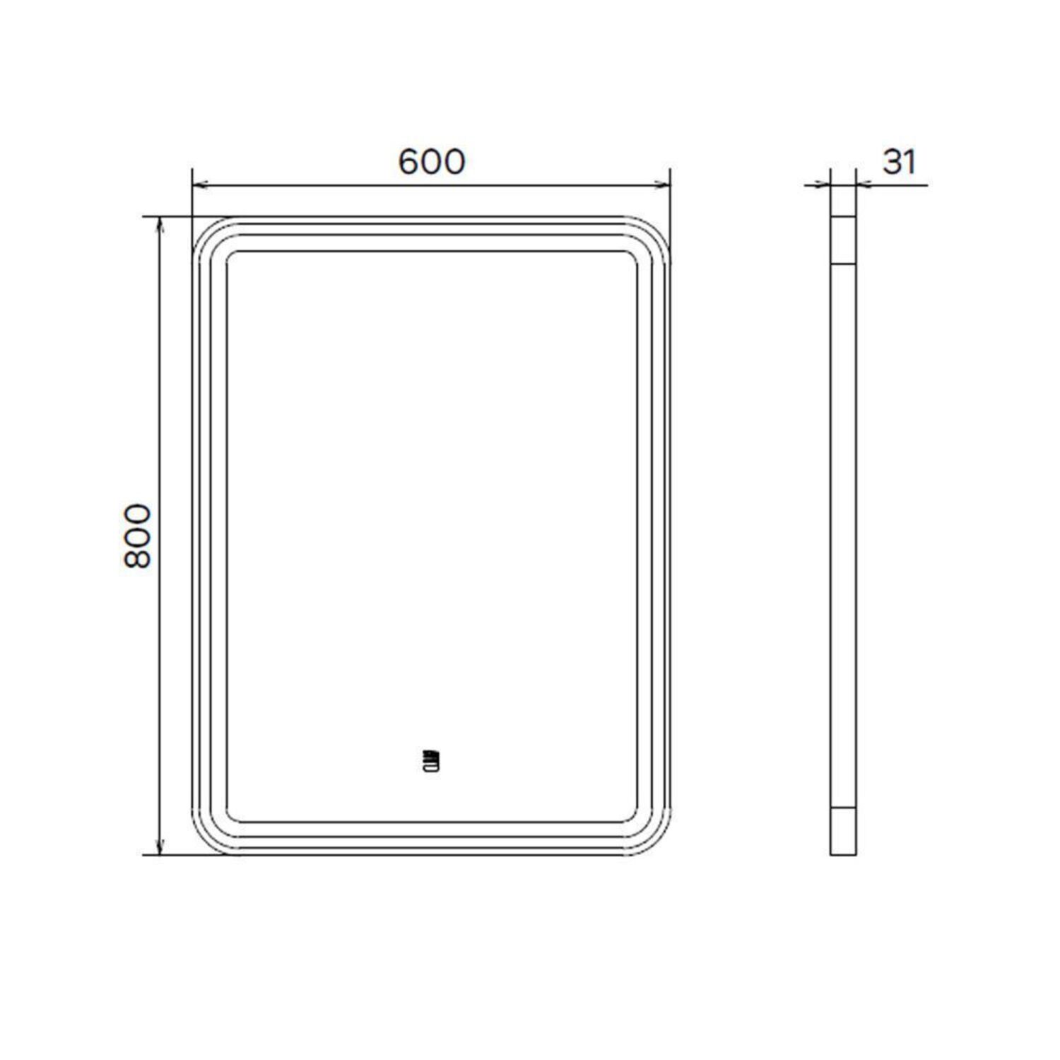 Зеркало Comforty Ситара 60, с подсветкой, функцией антизапотевания, цвет черный - фото 1