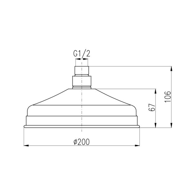 Верхний душ Rav Slezak SK3020CMATC, с кронштейном, цвет черный / хром - фото 1