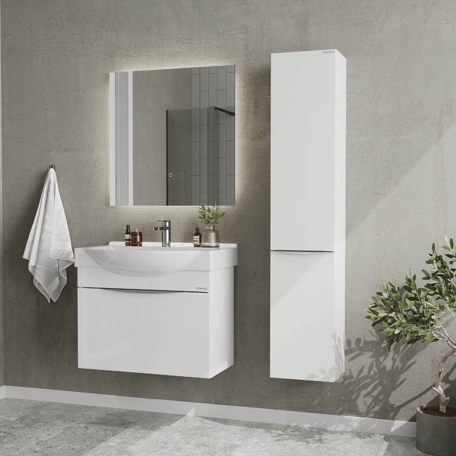 Мебель для ванной Оника Навиа 65, подвесная, цвет белый - фото 1