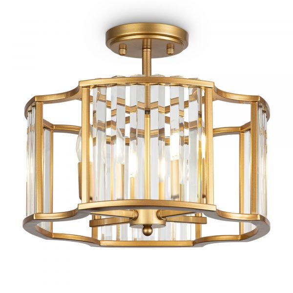 Потолочный светильник Maytoni Solar MOD087CL-04G, арматура золото, плафон стекло прозрачное