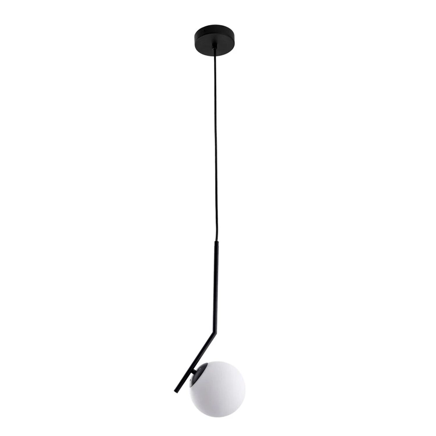 Подвесной светильник Arte Lamp Bolla-Unica A1924SP-1BK, арматура черный, плафон стекло белое