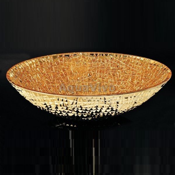 Раковина Boheme 814 хрустальная, 51x35 см, цвет золото