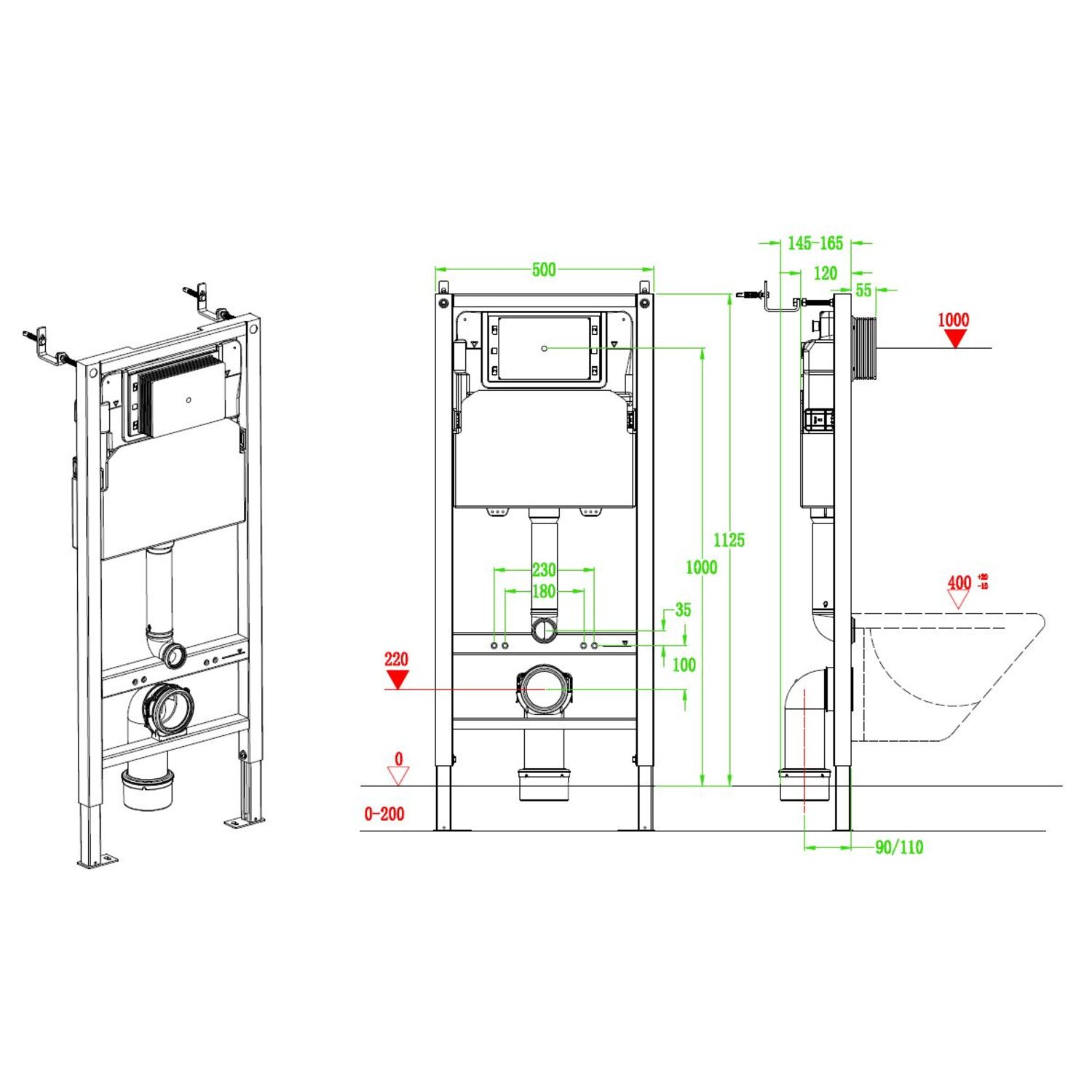 Инсталляция Vincea VIS-2508 50 для подвесного унитаза - фото 1