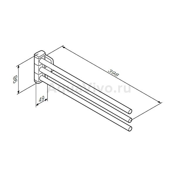 Полотенцедержатель AM.PM Gem A9032700 тройной, 40 см