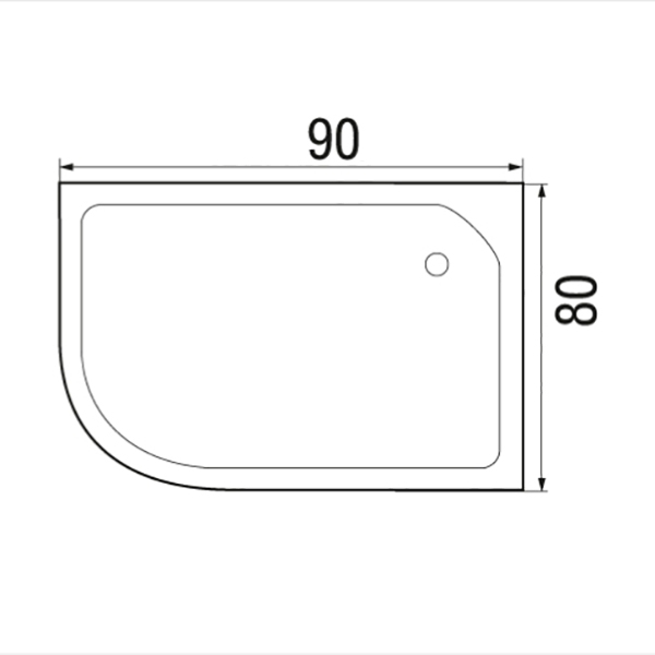 Поддон для душа Wemor 90/80/24 R 90x80, правый, ABS-пластик, цвет белый - фото 1