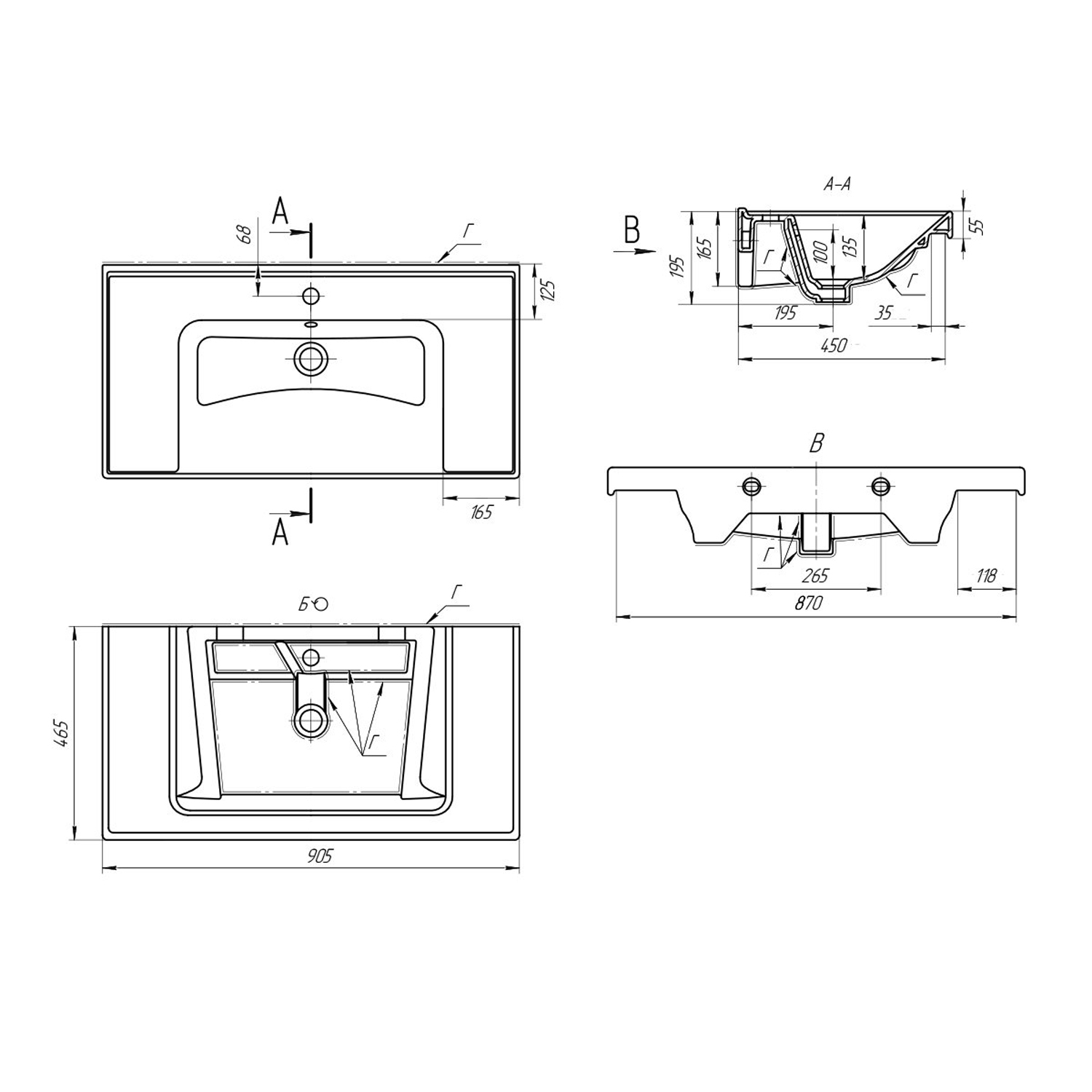 Мебель для ванной Dreja Perfecto 90, цвет дуб / белый лак
