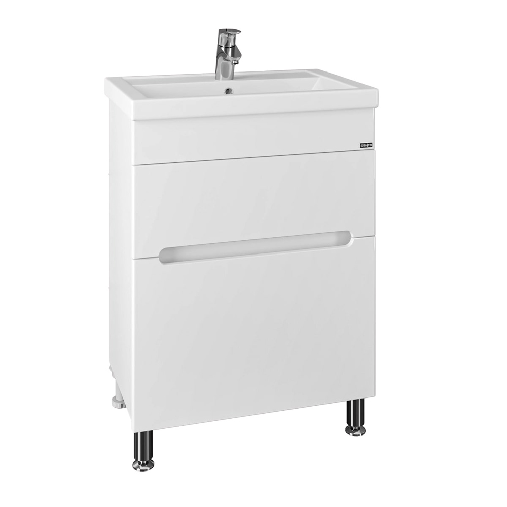 Тумба под раковину Санта Лондон 60 напольная, с ящиками, цвет белый - фото 1