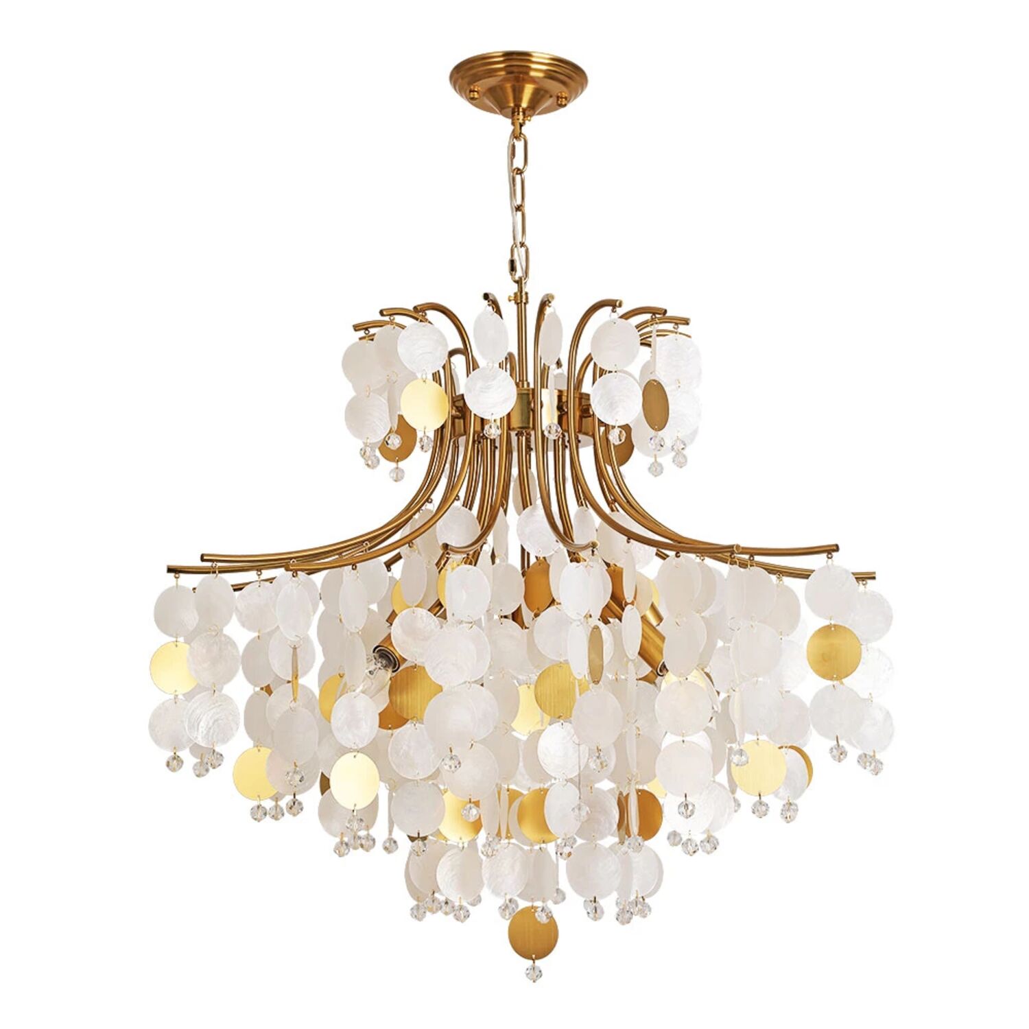 Подвесная люстра Arte Lamp Pipirima A4089LM-8AB, арматура античная бронза, плафон перламутр белый