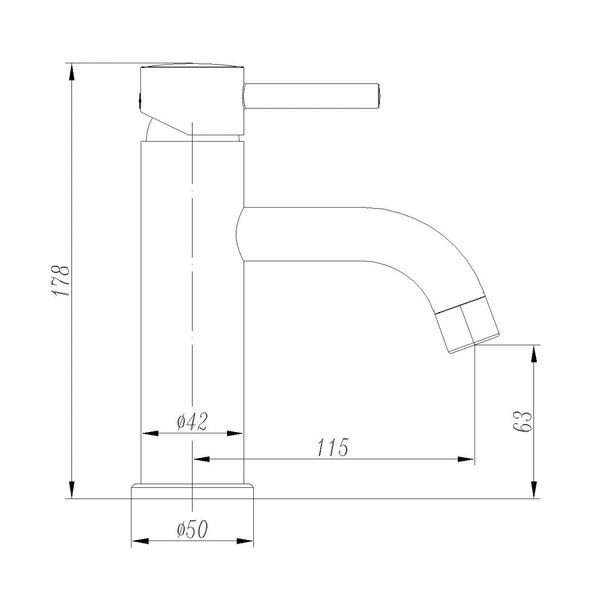 Смеситель Abber Wasser Kreis AF8110B для раковины, цвет черный матовый