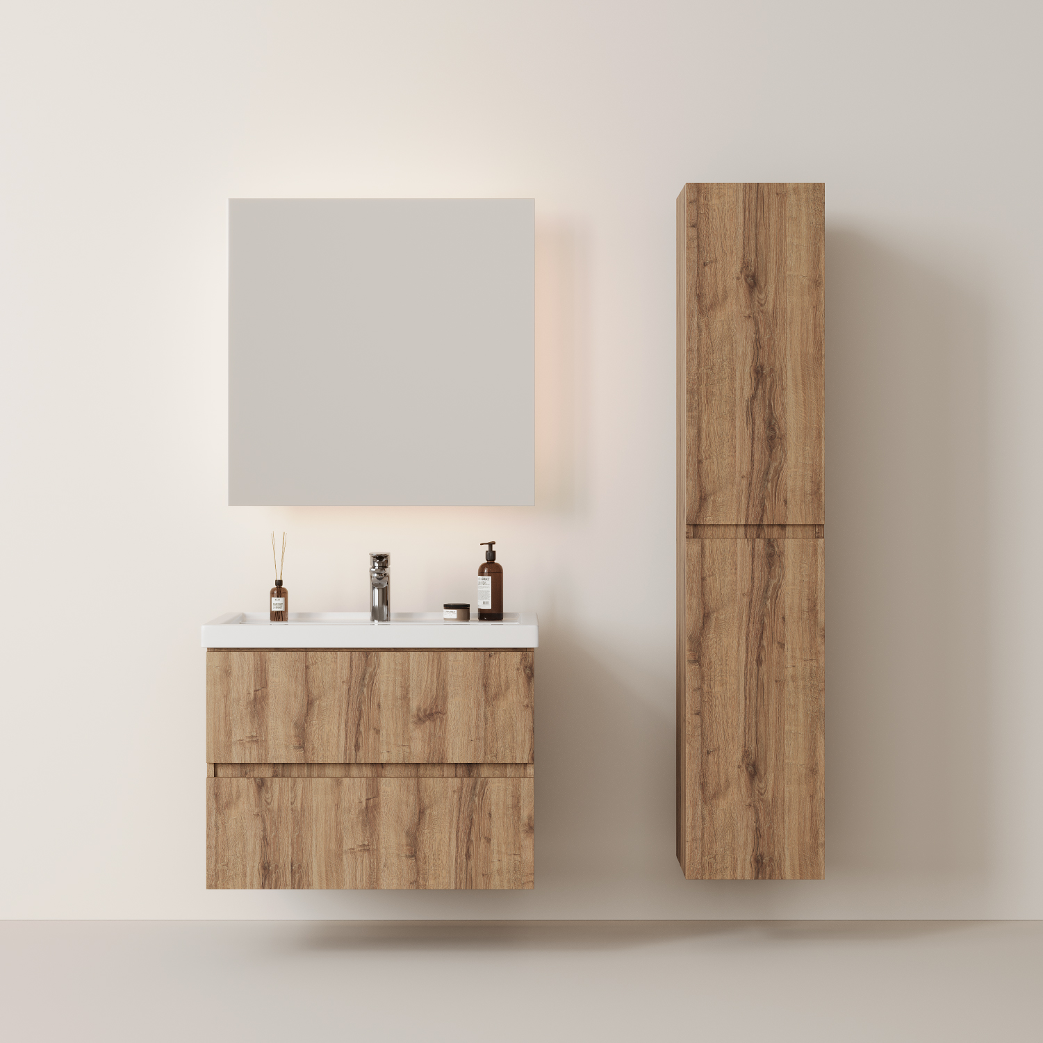 Мебель для ванной Оника Дарон 80, цвет дуб крафт золотой - фото 1