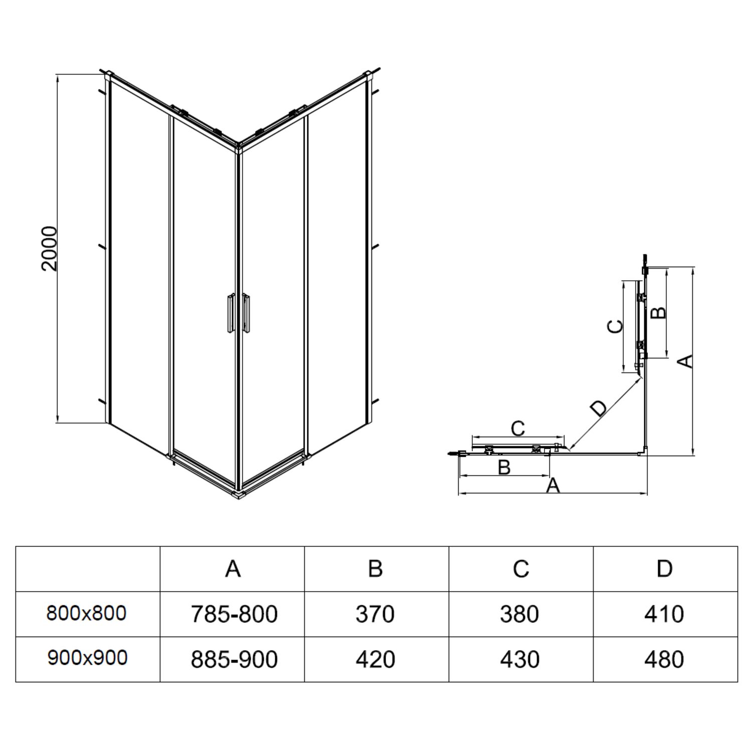 Душевой уголок Vincea Soft 2 VSS-3SO2 90x90, стекло прозрачное, профиль хром - фото 1