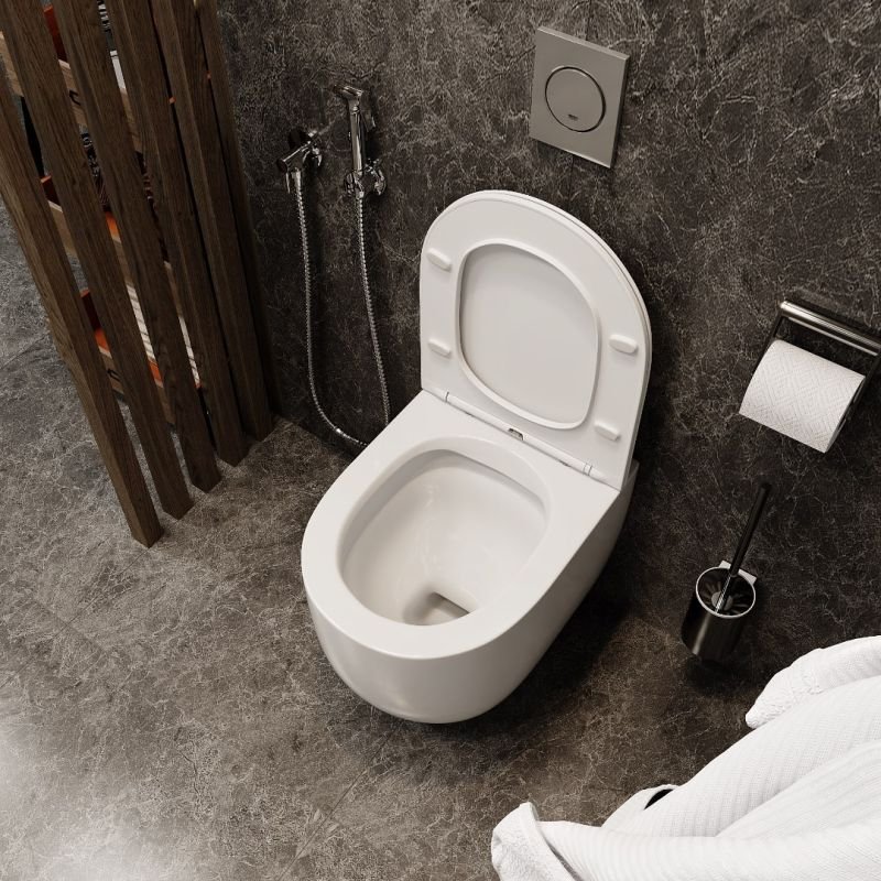 Унитаз CeruttiSPA Oglio Aria CT8909 подвесной, безободковый, с сиденьем микролифт, цвет белый - фото 1