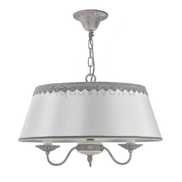 Подвесная люстра Maytoni Bouquet ARM023-PL-03-S, арматура цвет серый, плафон/абажур ткань, цвет белый/серый