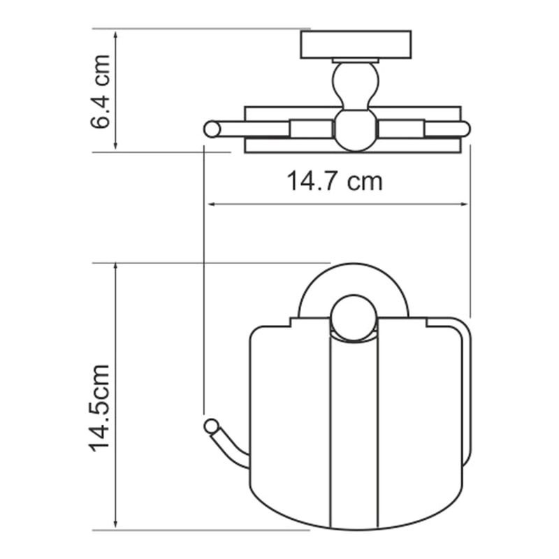 Держатель туалетной бумаги WasserKRAFT Aland K-85025, с крышкой, цвет хром / горный мрамор - фото 1