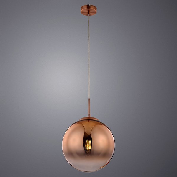 Подвесной светильник Arte Lamp Jupiter Copper A7963SP-1RB, арматура бронза, плафон стекло прозрачное / бронза, 30х30 см