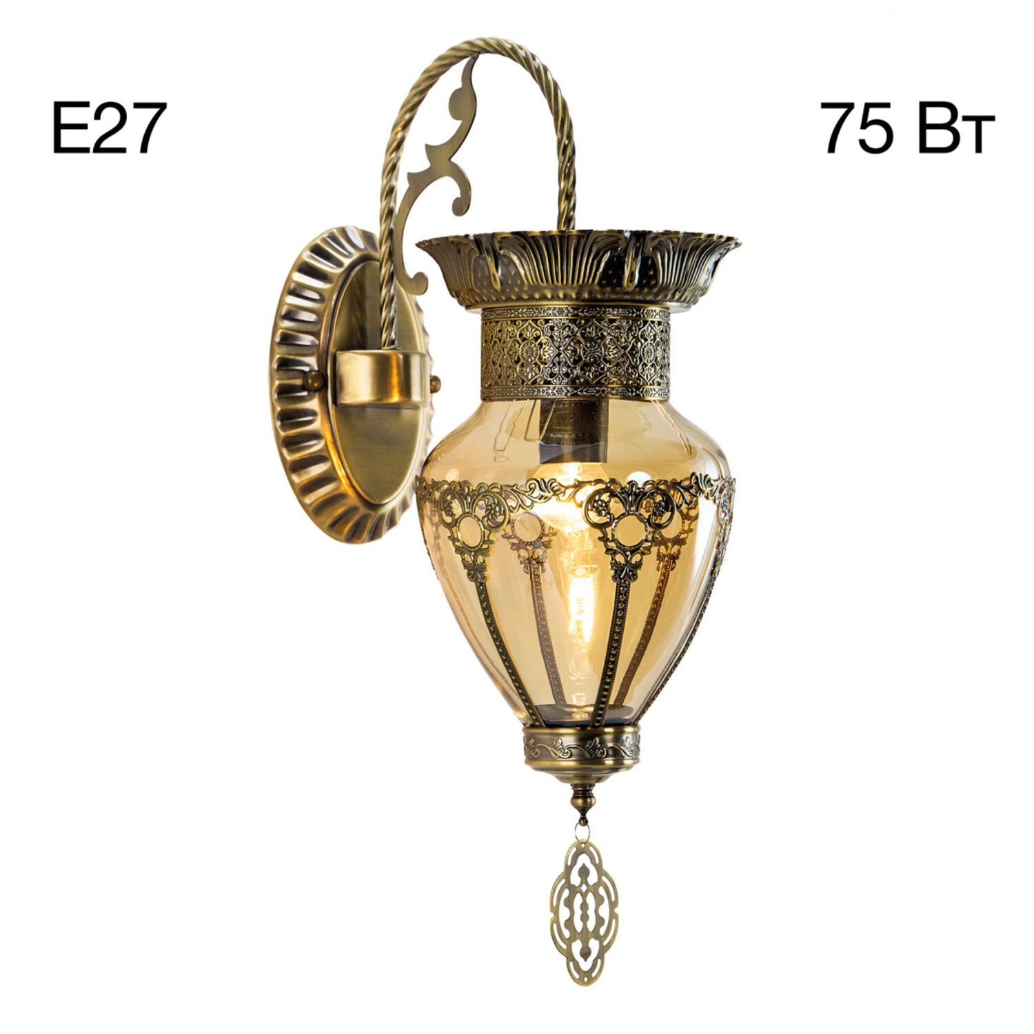 Бра Citilux Каир CL419413, арматура бронза, плафоны металл / стекло шампань / бронза