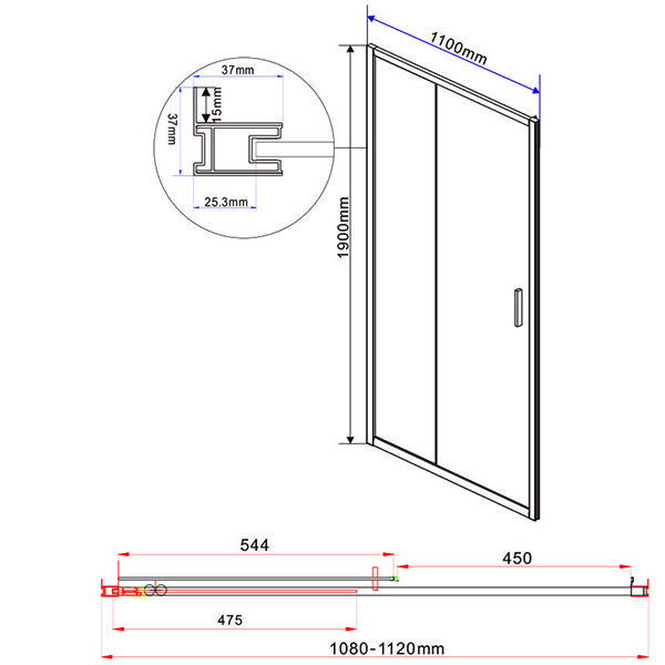 Душевая дверь Vincea Garda VDS-1G 110x190, стекло шиншилла, профиль хром