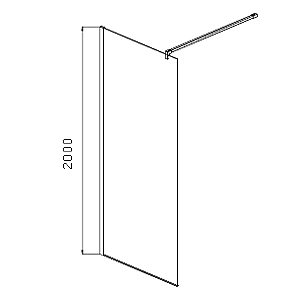 Душевая перегодка Акватек AQ WIW 09020CH 90x200, стекло прозрачное, профиль хром