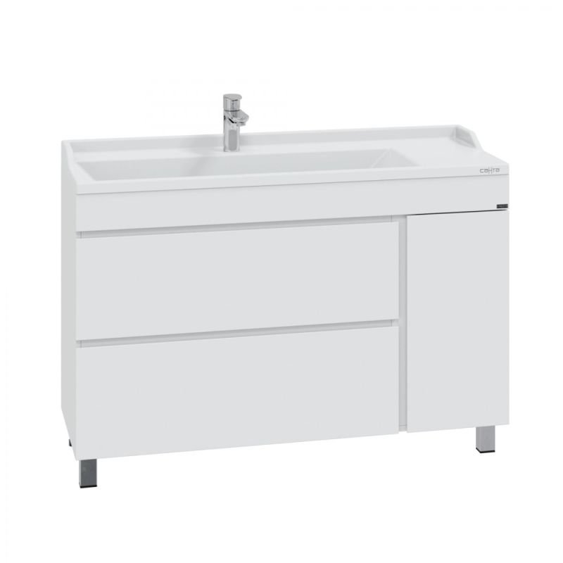 Мебель для ванной Санта Марс 120 напольная, с ящиками и дверцей, цвет белый - фото 1