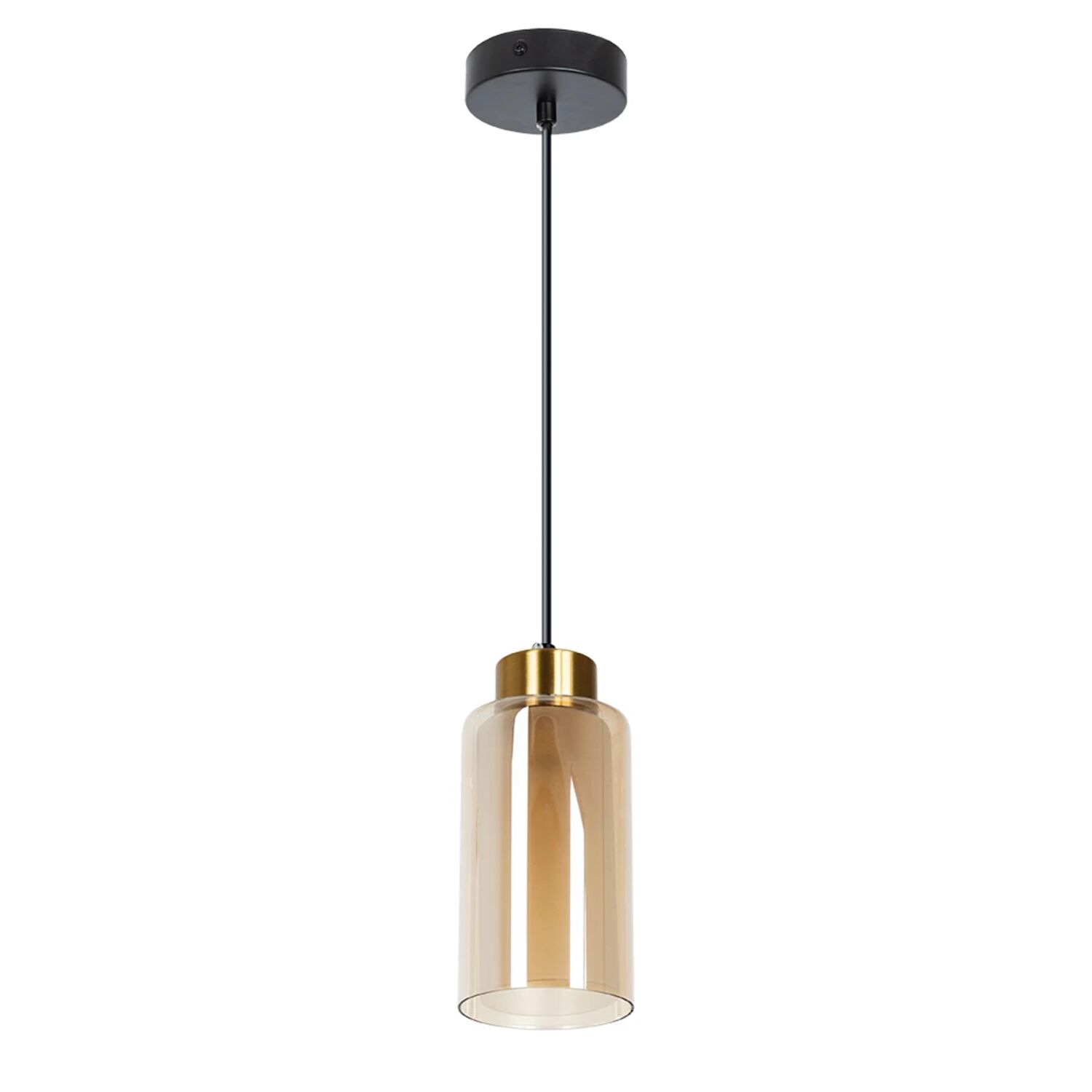 Подвесной светильник Arte Lamp Leo A7027SP-1BK, арматура черный, плафон стекло янтарное