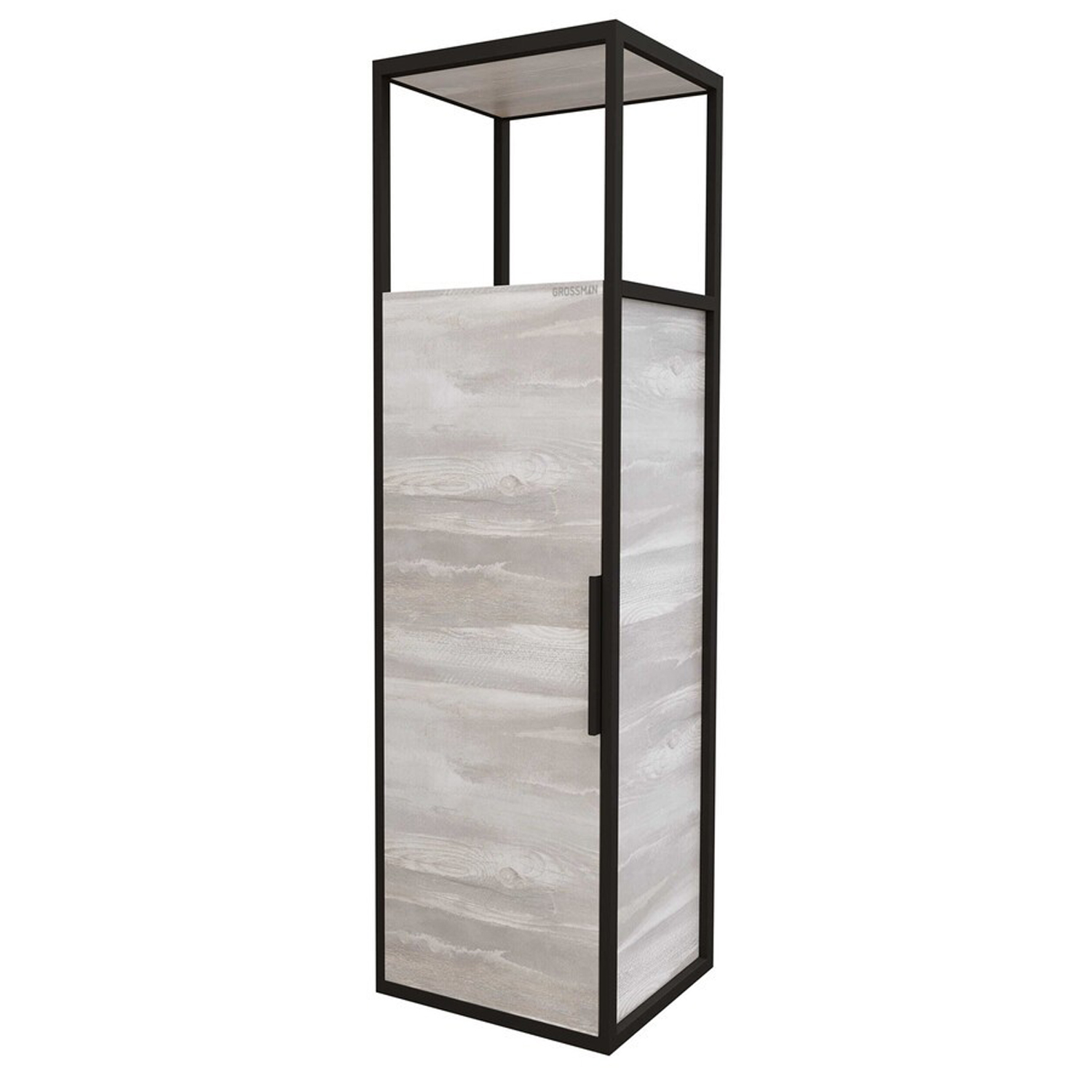 Шкаф-пенал Grossman Лофт 40, цвет шанико / металл черный