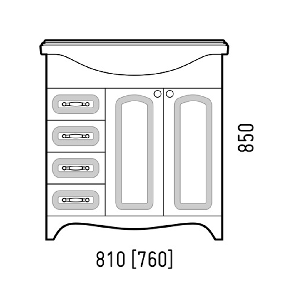 Тумба под раковину Corozo Классика 80, цвет белый - фото 1